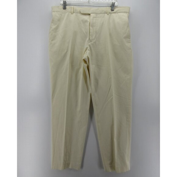 VINTAGE Ralph Lauren Polo Pants 38X32 Cream Chino Side Tabs Trousers * - Picture 1 of 14